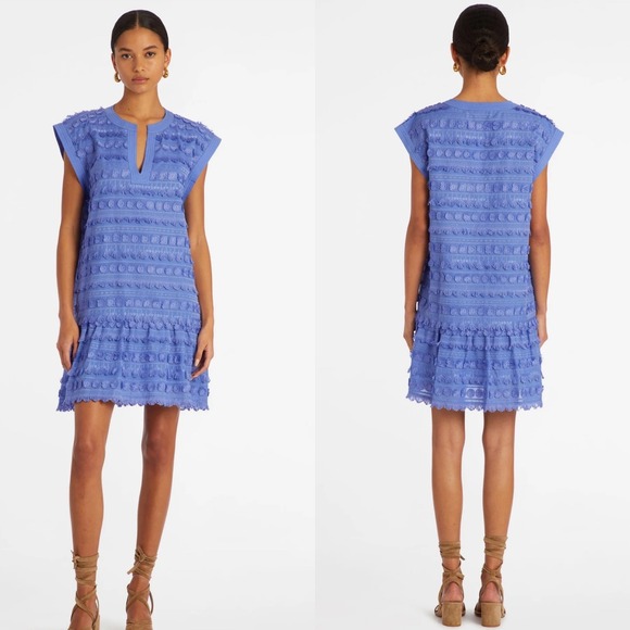 Marie Oliver Blue Textured Mini Dress - Picture 1 of 9